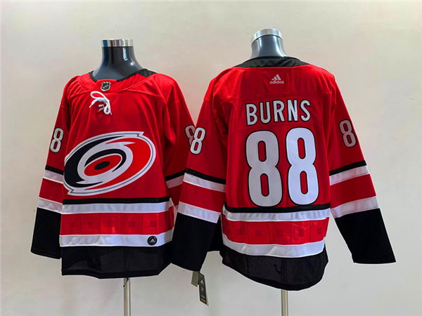 Men Carolina Hurricanes 88 Brent Burns Red Stitched Jersey