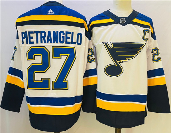 Men St  Louis Blues 27 Alex Pietrangelo Cream Winter Classic Stitched Jersey