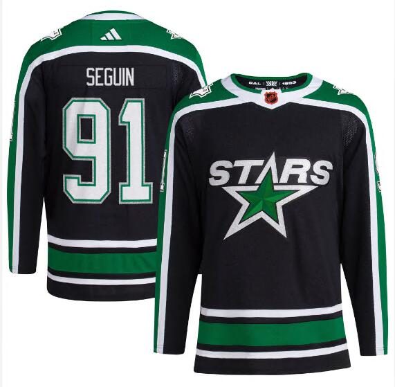 Men's Dallas Stars Tyler Seguin adidas #91 Black Reverse Retro Player Jersey