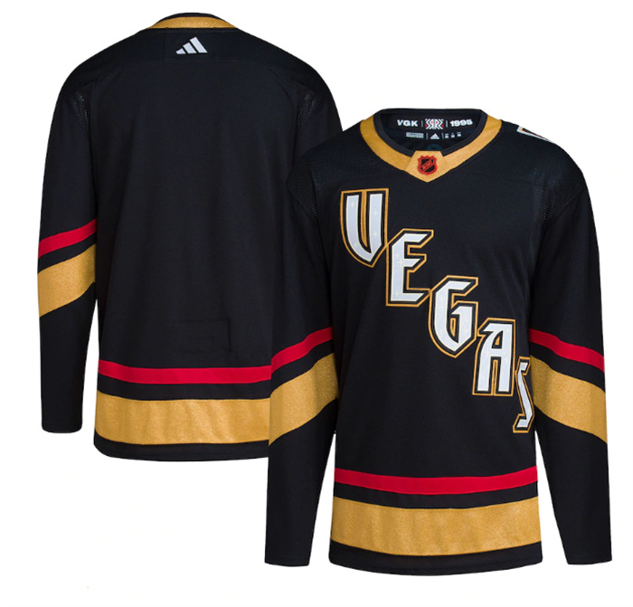 Men Vegas Golden Knights Blank Black 2022 23 Reverse Retro Stitched Jersey