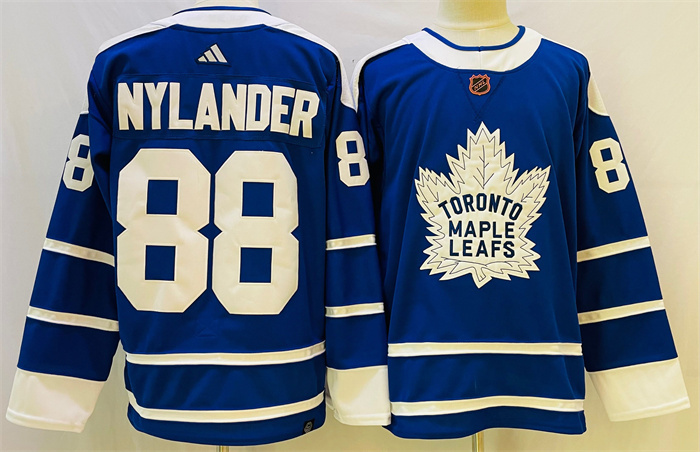 Men Toronto Maple Leafs 88 William Nylander Blue 2022 23 Reverse Retro Stitched Jersey