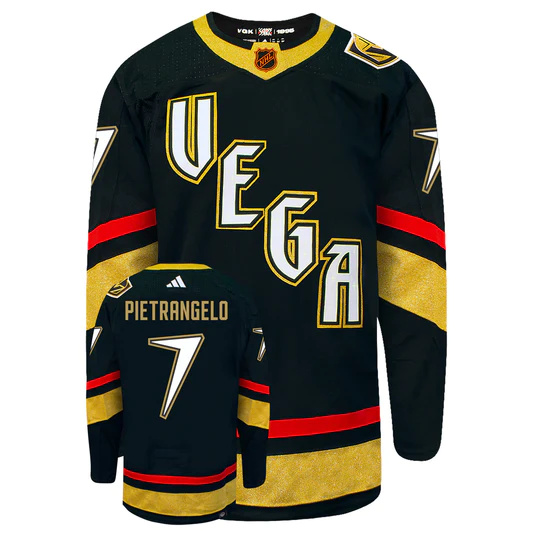 Men Golden Knights 7 Alex Pietrangelo Black 2022 23 Reverse Retro Stitched Jersey