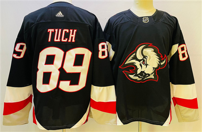 Men Buffalo Sabres 89 Alex Tuch 2022 23 Black Stitched Jersey