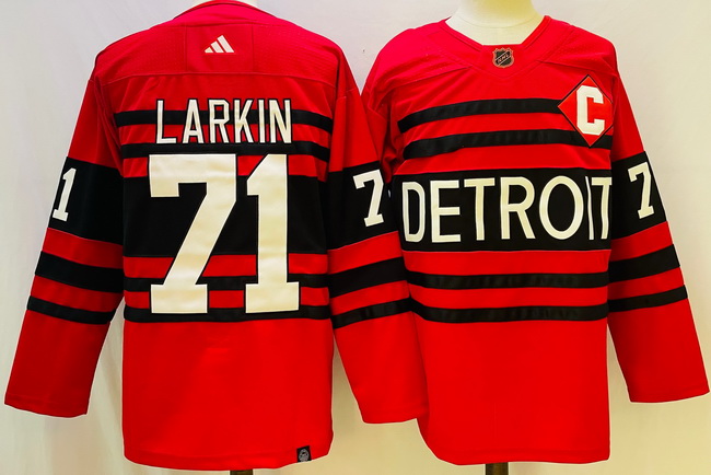 Men Detroit Red Wings 71 Dylan Larkin 2022 23 Reverse Stitched Jersey