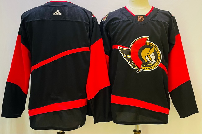 Men Ottawa Senators Blank Black 2022 23 Reverse Black Stitched Jersey