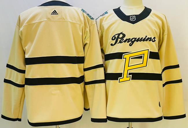 Men Pittsburgh Penguins Blank White 2022 23 Reverse Retro Stitched NHL Jersey