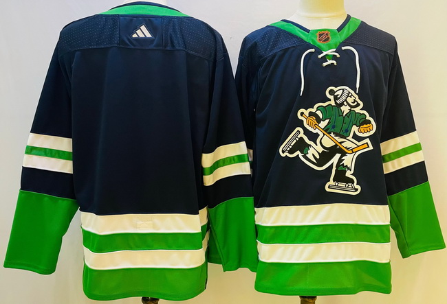 Men Vancouver Canucks Blank Navy 2022 Reverse Retro Stitched Jersey