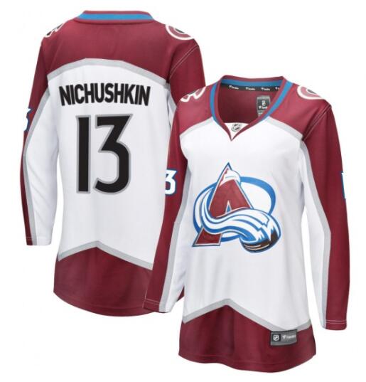 Women Colorado Avalanche #13 Valerie Nichushkin White Stitched adidas NHL Jersey