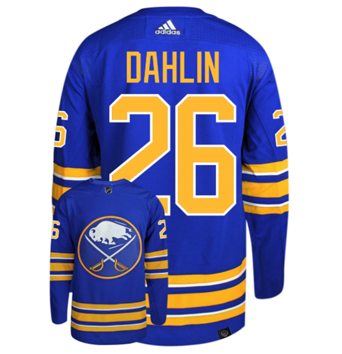 Men Buffalo Sabres 26 Rasmus Dahlin Blue Stitched Jersey