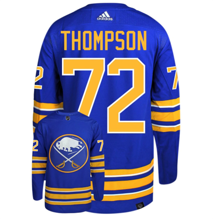 Men Buffalo Sabres 72 Tage Thompson Blue Stitched Jersey