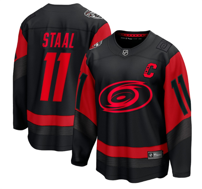 Men Carolina Hurricanes 11 Jordan Staal Black Red Stadium Series Breakaway Stitched Jersey