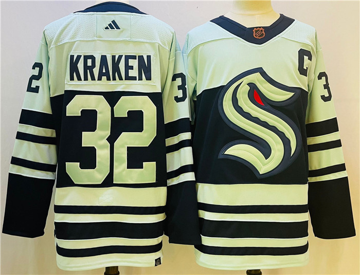 Men Seattle Kraken 32 Kraken Ice Blue 2022 23 Reverse Retro Stitched Jersey