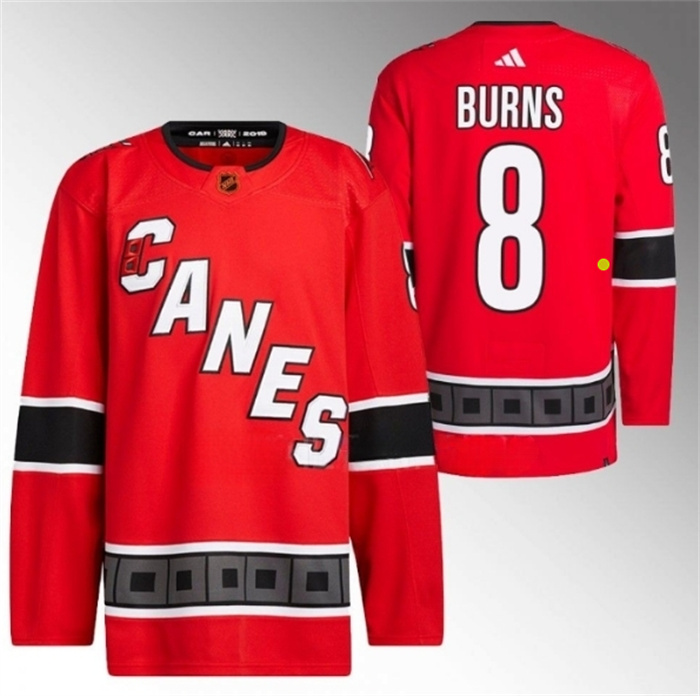 Men Carolina Hurricanes 8 Brent Burns 2022 23 Reverse Retro Red Stitched Jersey