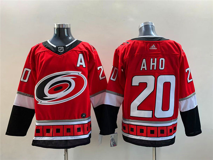 Men Carolina Hurricanes 20 Sebastian Aho Red Stitched Jersey