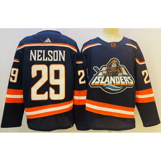 Youth New York Islanders #29 Brock Nelson 2022 Navy Reverse Retro 2.0 Stitched Jersey