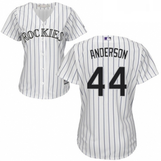 Womens Majestic Colorado Rockies 44 Tyler Anderson Replica White Home Cool Base MLB Jersey