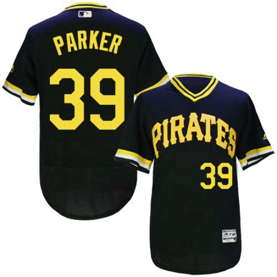 Mens Majestic Pittsburgh Pirates 39 Dave Parker Black Flexbase Authentic Collection Cooperstown MLB 