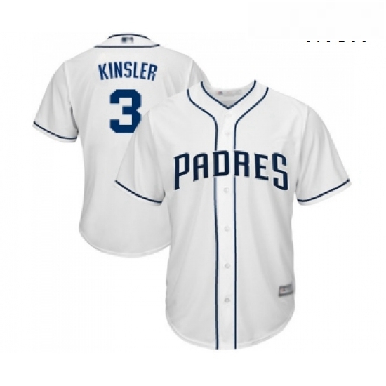 Mens San Diego Padres 3 Ian Kinsler Replica White Home Cool Base Baseball Jersey