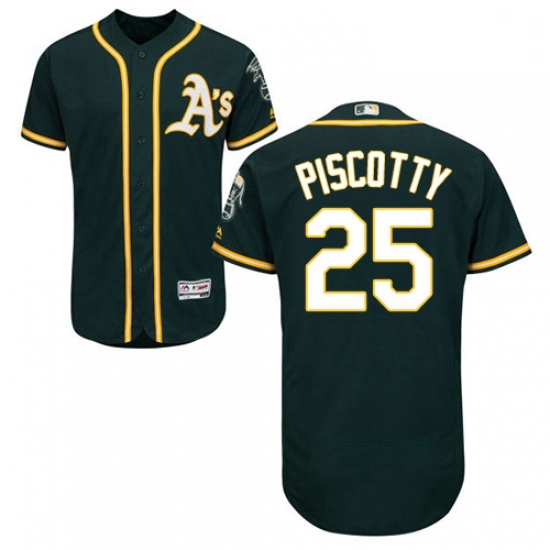 Mens Majestic Oakland Athletics 25 Stephen Piscotty Green Alternate Flex Base Authentic Collection M