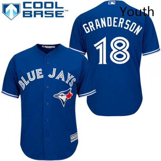 Youth Majestic Toronto Blue Jays 18 Curtis Granderson Replica Blue Alternate MLB Jersey