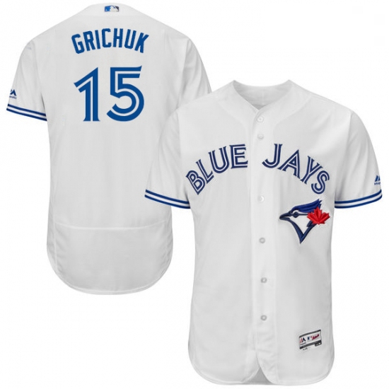 Mens Majestic Toronto Blue Jays 15 Randal Grichuk White Home Flex Base Authentic Collection MLB Jers