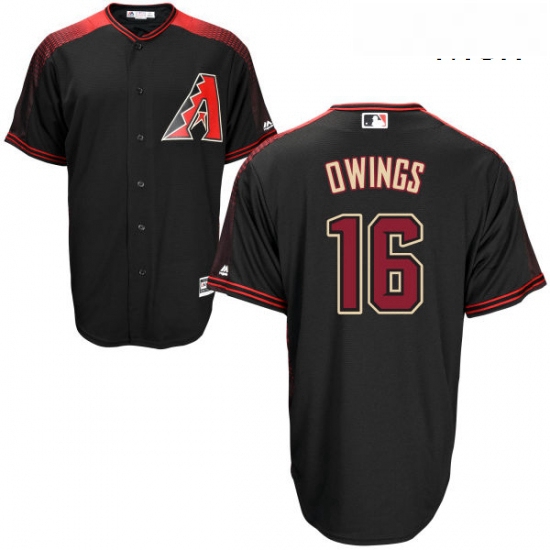 Mens Majestic Arizona Diamondbacks 16 Chris Owings Replica Black Alternate Home Cool Base MLB Jersey