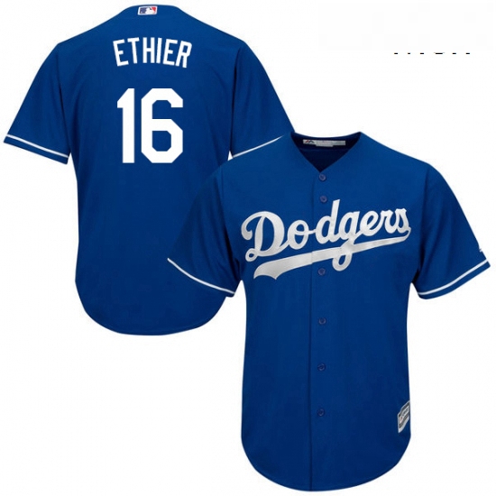 Mens Majestic Los Angeles Dodgers 16 Andre Ethier Authentic Royal Blue Alternate Cool Base MLB Jerse