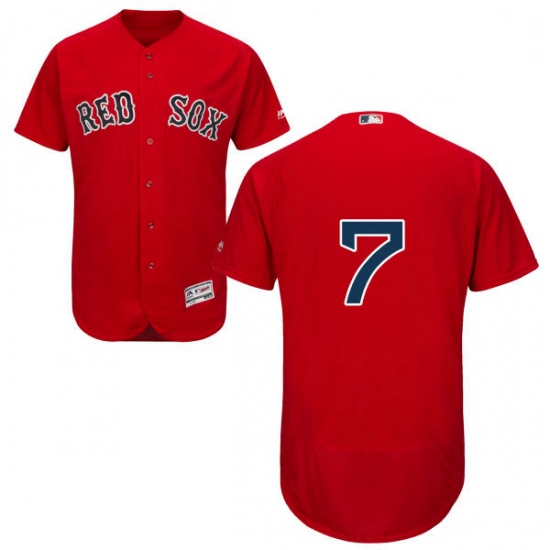 Mens Majestic Boston Red Sox 7 Christian Vazquez Red Alternate Flex Base Authentic Collection MLB Je