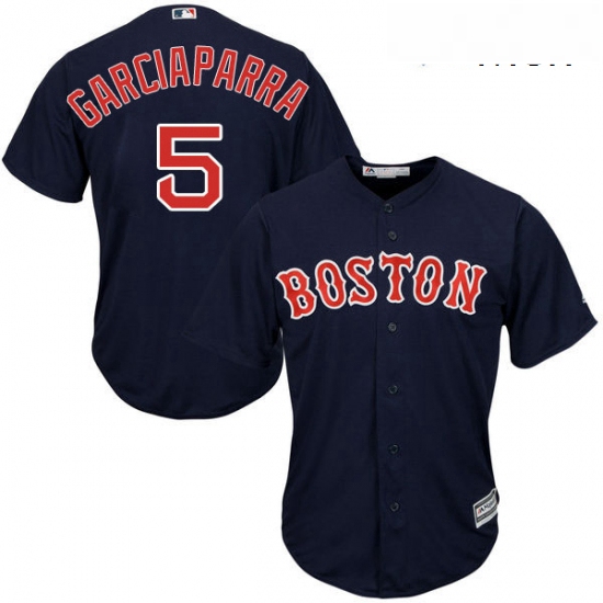 Mens Majestic Boston Red Sox 5 Nomar Garciaparra Replica Navy Blue Alternate Road Cool Base MLB Jers