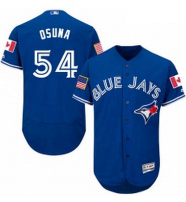 Mens Majestic Toronto Blue Jays 54 Roberto Osuna Authentic Royal Blue Fashion Stars Stripes Flex Bas