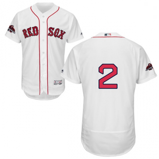 Mens Majestic Boston Red Sox 2 Xander Bogaerts White Home Flex Base Authentic Collection 2018 World 