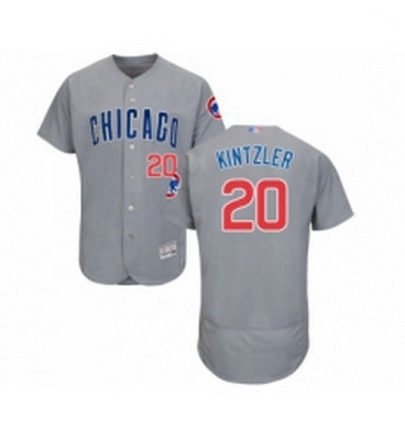 Mens Chicago Cubs 20 Brandon Kintzler Grey Road Flex Base Authentic Collection Baseball Jersey