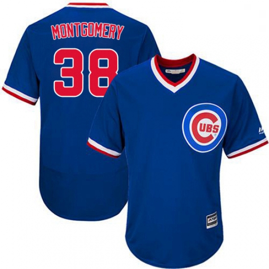 Mens Majestic Chicago Cubs 38 Mike Montgomery Royal Blue Cooperstown Flexbase Authentic Collection M