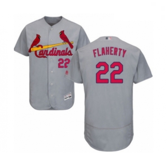 Men St. Louis Cardinals 22 Jack Flaherty Grey Road Flex Base Authentic Collection Baseball Player Je