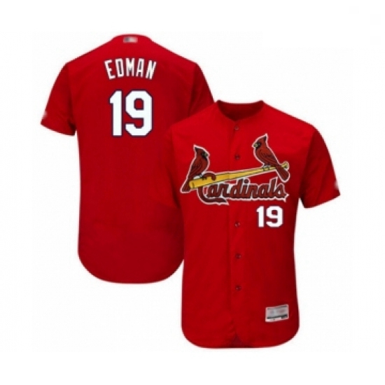 Men St. Louis Cardinals 19 Tommy Edman Red Alternate Flex Base Authentic Collection Baseball Player 