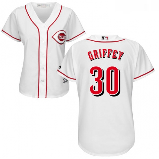 Womens Majestic Cincinnati Reds 30 Ken Griffey Replica White Home Cool Base MLB Jersey