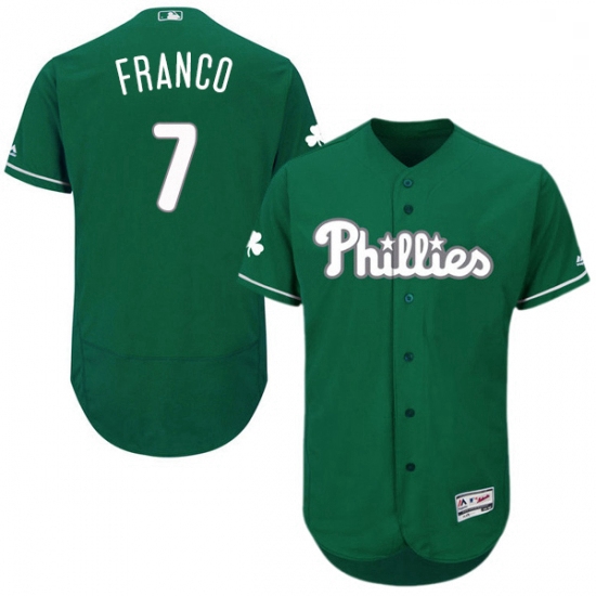 Mens Majestic Philadelphia Phillies 7 Maikel Franco Green Celtic Flexbase Authentic Collection MLB J