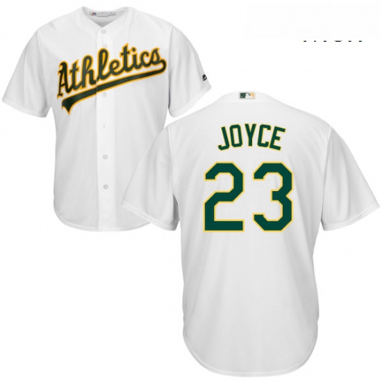 Mens Majestic Oakland Athletics 23 Matt Joyce Replica White Home Cool Base MLB Jersey