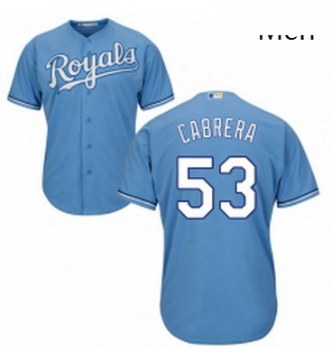 Mens Majestic Kansas City Royals 53 Melky Cabrera Replica Light Blue Alternate 1 Cool Base MLB Jerse