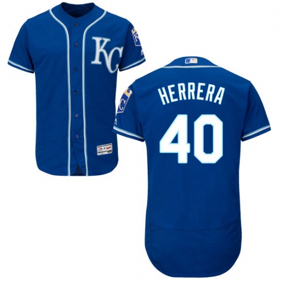 Mens Majestic Kansas City Royals 40 Kelvin Herrera Royal Blue Alternate Flex Base Authentic Collecti