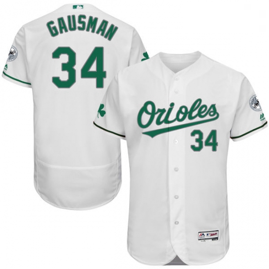 Mens Majestic Baltimore Orioles 34 Kevin Gausman White Celtic Flexbase Authentic Collection MLB Jers