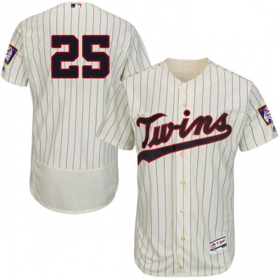 Mens Majestic Minnesota Twins 25 Byron Buxton Authentic Cream Alternate Flex Base Authentic Collecti