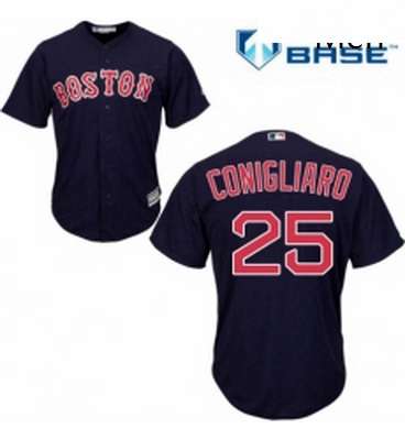 Mens Majestic Boston Red Sox 25 Tony Conigliaro Replica Navy Blue Alternate Road Cool Base MLB Jerse