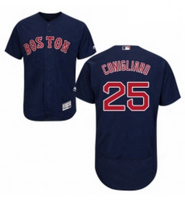 Mens Majestic Boston Red Sox 25 Tony Conigliaro Navy Blue Alternate Flex Base Authentic Collection M