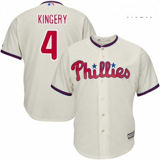 Mens Majestic Philadelphia Phillies 4 Scott Kingery Replica Cream Alternate Cool Base MLB Jersey