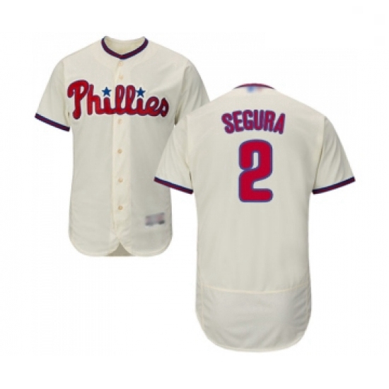 Mens Philadelphia Phillies 2 Jean Segura Cream Alternate Flex Base Authentic Collection Baseball Jer