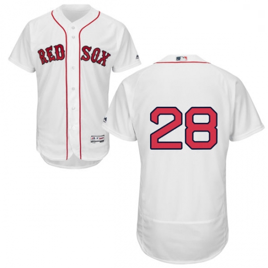 Mens Majestic Boston Red Sox 28 J D Martinez White Home Flex Base Authentic Collection MLB Jersey