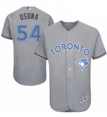 Mens Majestic Toronto Blue Jays 54 Roberto Osuna Authentic Gray 2016 Fathers Day Fashion Flex Base M