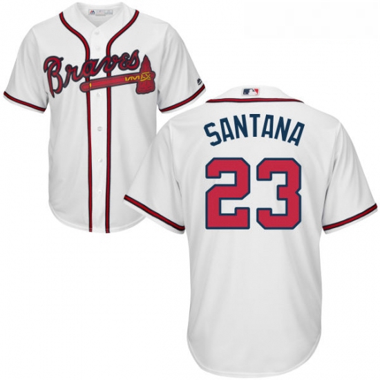 Youth Majestic Atlanta Braves 23 Danny Santana Replica White Home Cool Base MLB Jersey