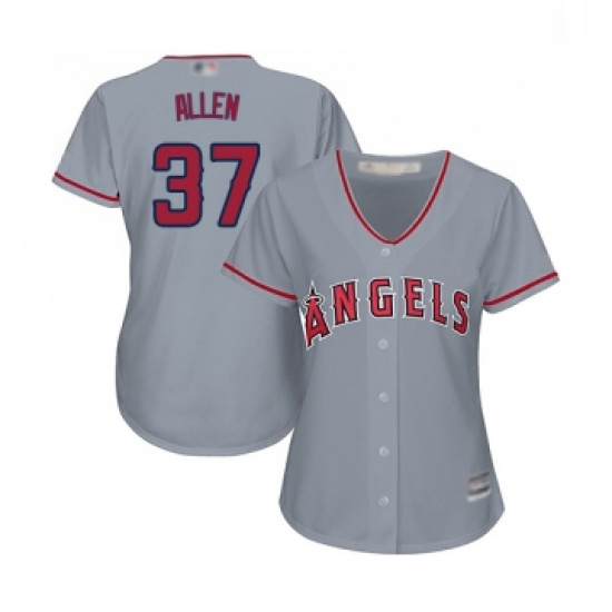 Womens Los Angeles Angels of Anaheim 37 Cody Allen Replica Grey Road Cool Base Baseball Jersey